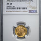 1926 Sesquicentennial Classic Commemorative Gold Quarter Eagle $2.50 NGC MS65 Obverse Slab
