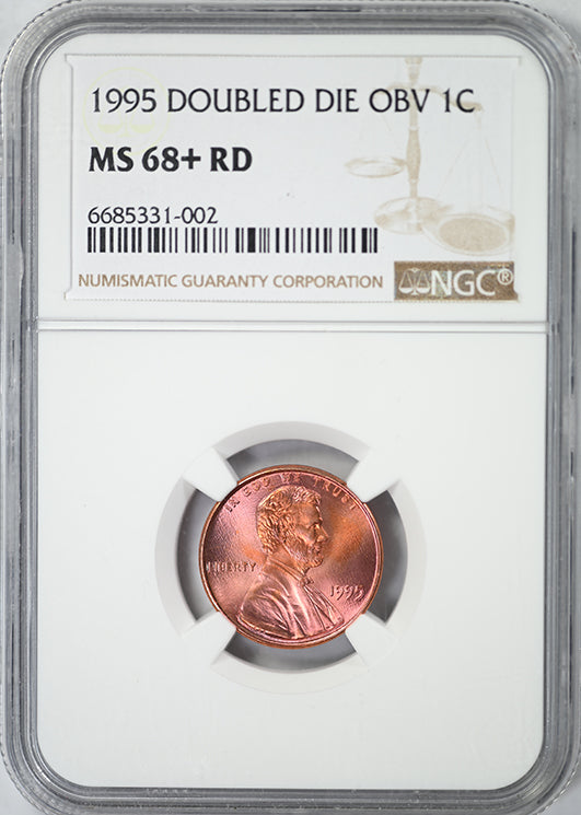 1995 Doubled Die Obverse Lincoln Memorial Cent 1C NGC MS68+RD DDO