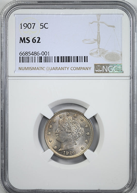 1907 Liberty V-Nickel 5C NGC MS62 Obverse Slab