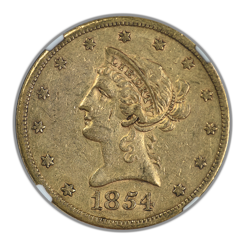 1854-S Liberty Head Gold Eagle $10 NGC AU53