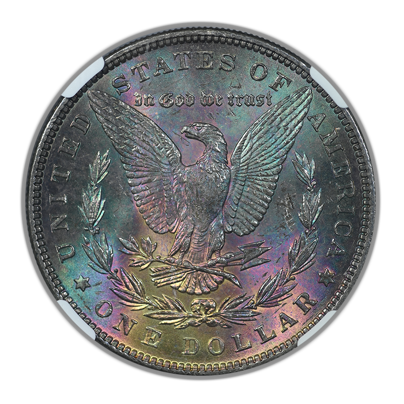1885 Morgan Dollar $1 NGC MS62 - REVERSE TONING! Reverse