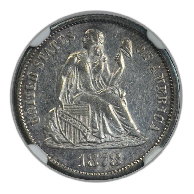 1878-CC Liberty Seated Dime 10C NGC AU Details Obverse