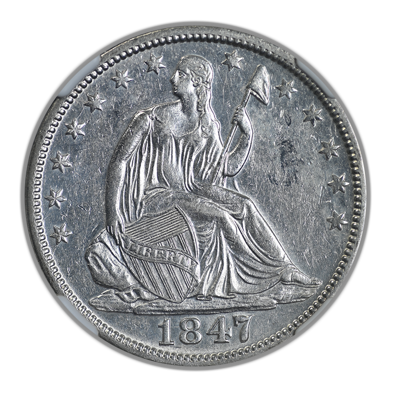 1847-O Liberty Seated Half Dollar 50C NGC AU58 Obverse