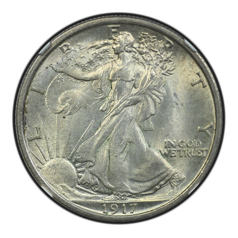 1917 Walking Liberty Half Dollar 50C NGC MS65 Obverse