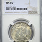 1917 Walking Liberty Half Dollar 50C NGC MS65 Obverse Slab