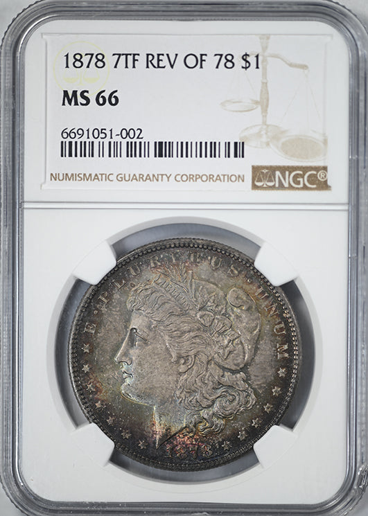 1878 7TF Reverse of 78 Morgan Dollar $1 NGC MS66