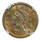 1907 Liberty Head Gold Quarter Eagle $2.50 NGC MS66 - TONED! Obverse