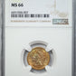 1907 Liberty Head Gold Quarter Eagle $2.50 NGC MS66 - TONED! Obverse Slab