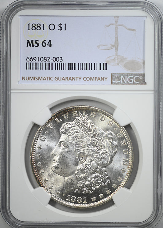 1881-O Morgan Dollar $1 NGC MS64