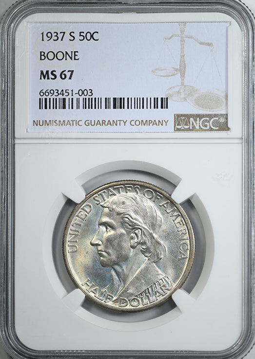 1937-S Boone Classic Commemorative Half Dollar 50C NGC MS67