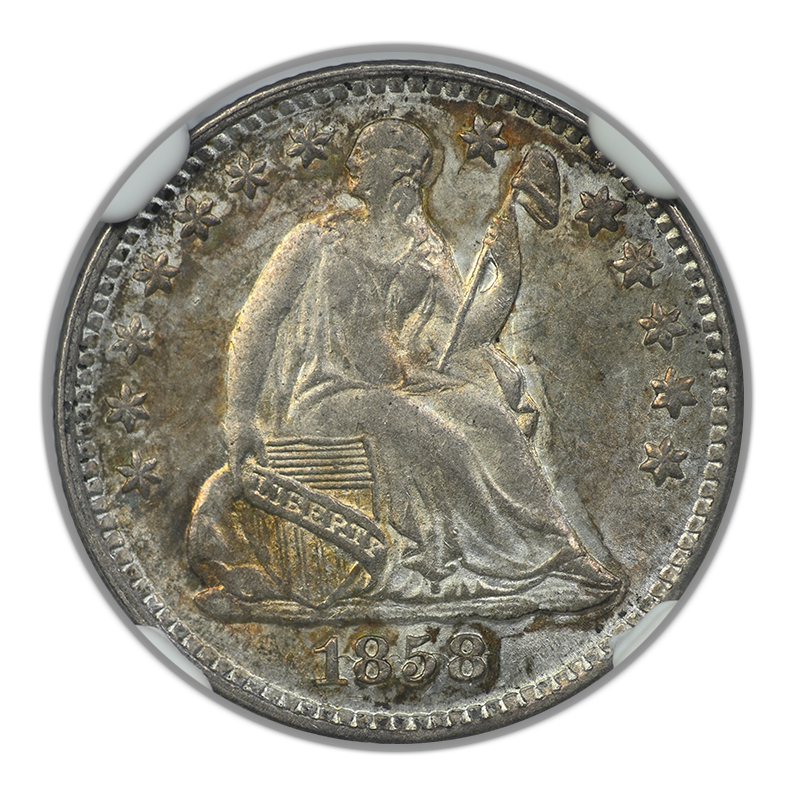 1858/Invert Date Liberty Seated Half Dime H10C NGC MS65 FS-302 Obverse