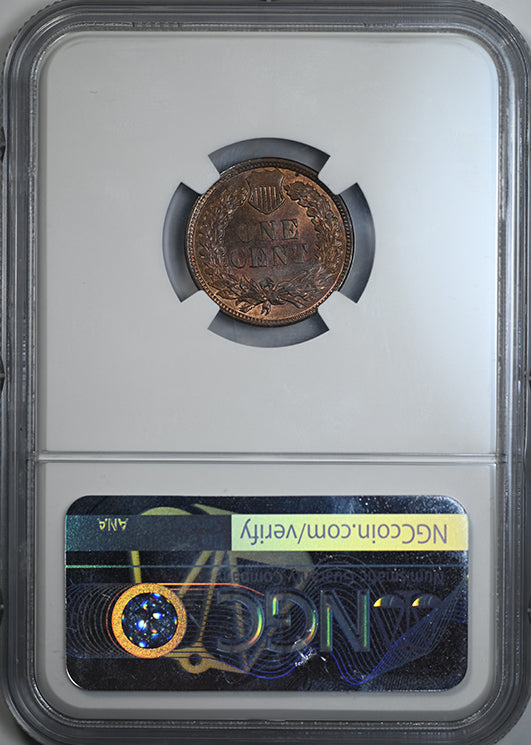 1881 Indian Head Cent 1C NGC MS65RB Reverse Slab