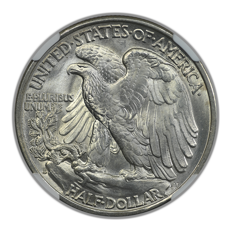 1936-D Walking Liberty Half Dollar 50C NGC MS66 Reverse