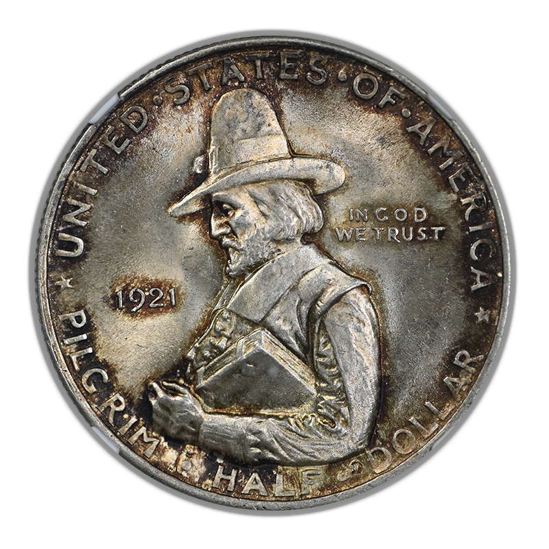 1921 Pilgrim Classic Commemorative Half Dollar 50C NGC MS67 Obverse