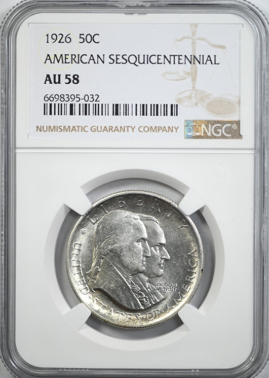 1926 American Sesquicentennial Classic Commemorative Half Dollar 50C NGC AU58