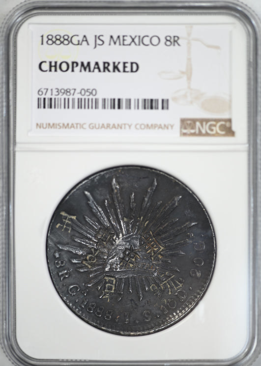 1888 GA JS Mexico 8R Reales NGC Chopmarked