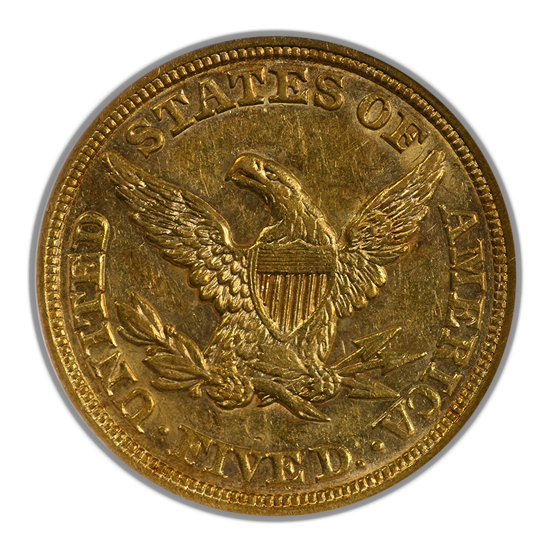 1849/49 Liberty Head Gold Half Eagle $5 NGC AU55