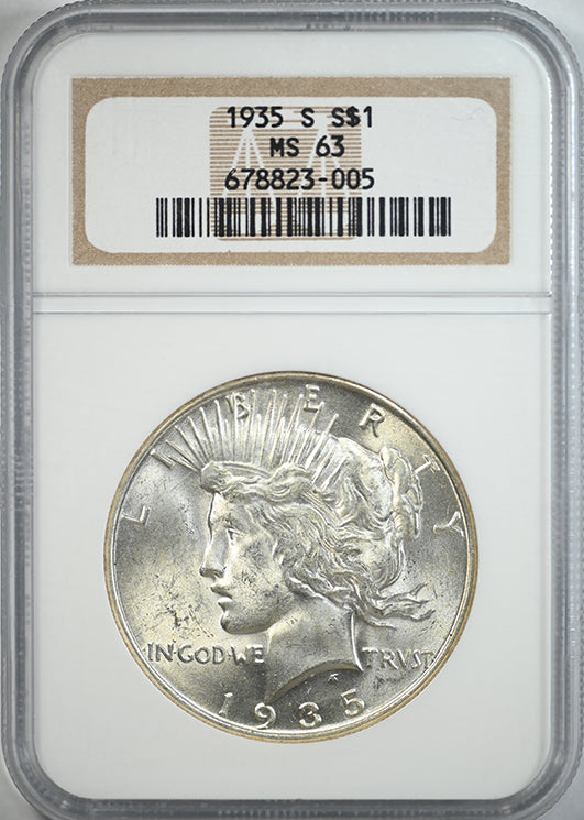 1935-S Peace Dollar $1 NGC MS63