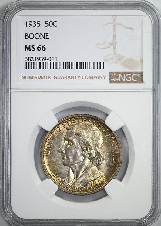 1935 Boone Classic Commemorative Half Dollar 50C NGC MS66 - TONED!