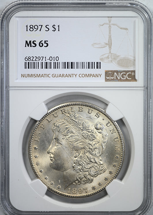 1897-S Morgan Dollar $1 NGC MS65 Obverse Slab