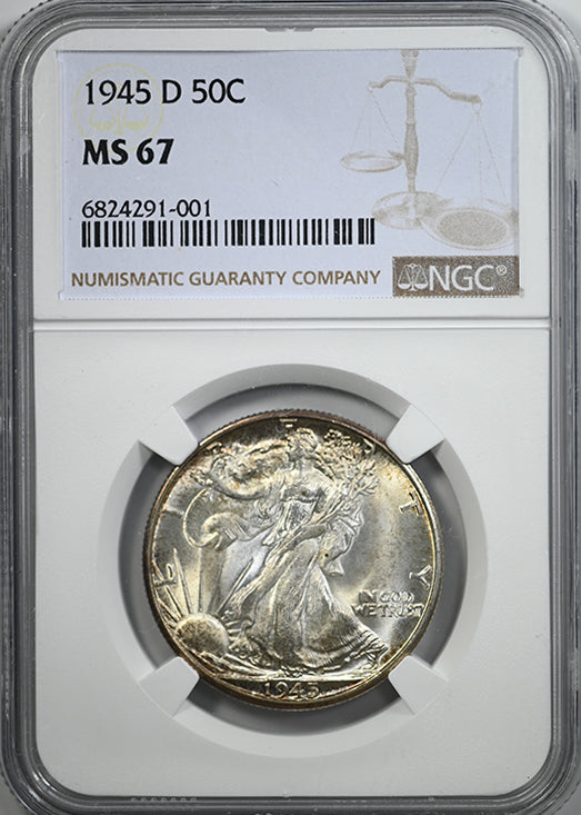 1945-D Walking Liberty Half Dollar 50C NGC MS67