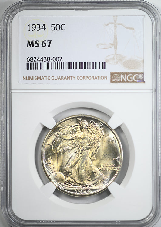 1934 Walking Liberty Half Dollar 50C NGC MS67