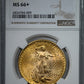 1924 Saint Gaudens Gold Double Eagle $20 NGC MS66+