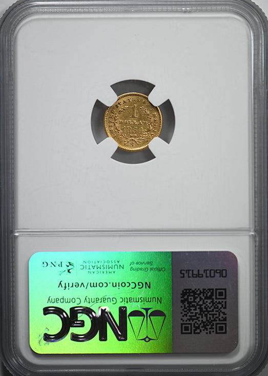 1854-S Type 1 Liberty Head Gold Dollar G$1 NGC AU58