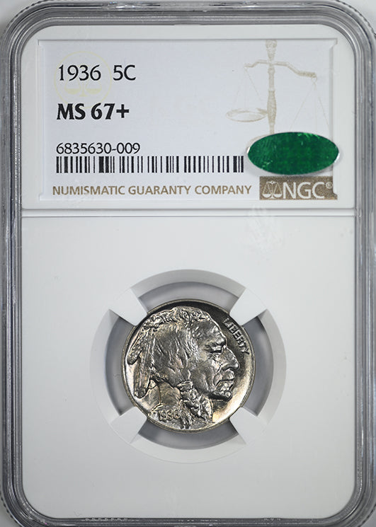 1936 Buffalo Nickel 5C NGC MS67+ CAC