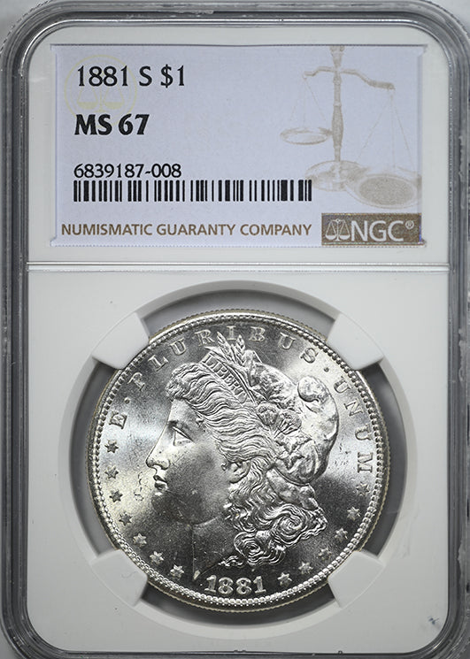 1881-S Morgan Dollar $1 NGC MS67