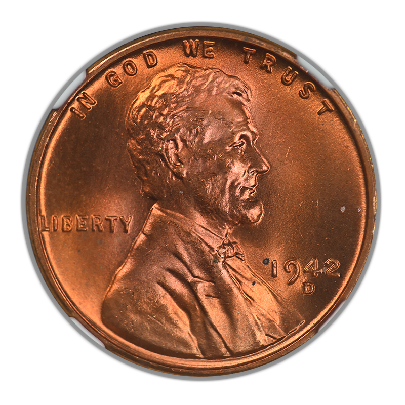 1942-D Lincoln Wheat Cent 1C NGC MS67+RD