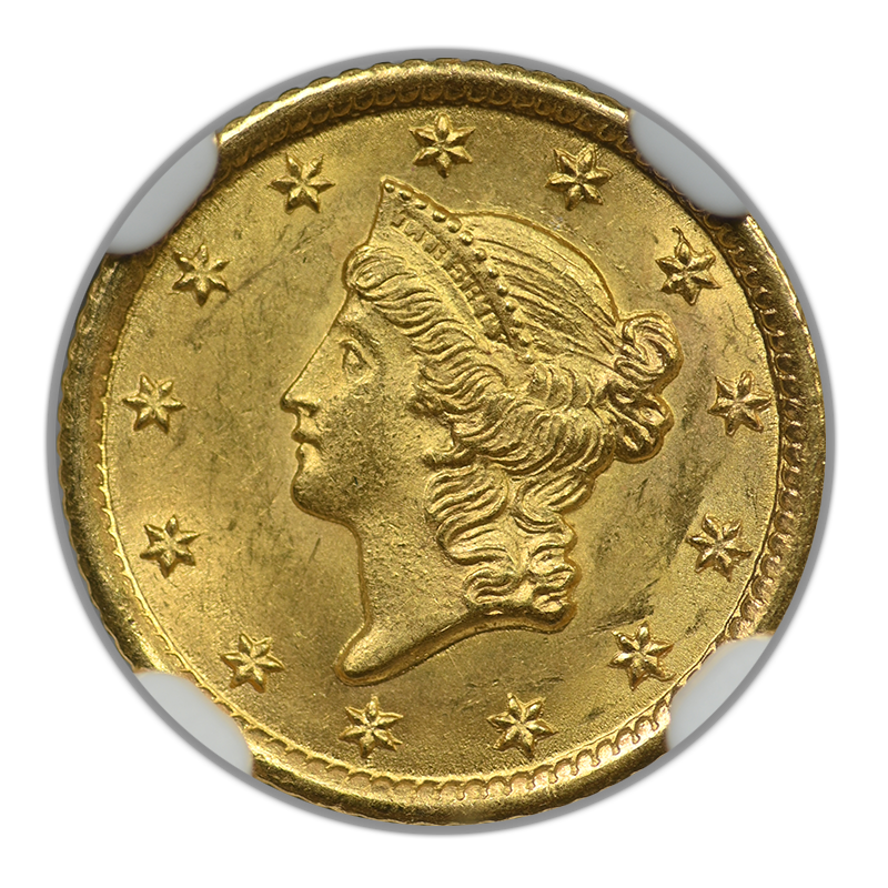 1853-O Type 1 Liberty Head Gold Dollar G$1 NGC MS63