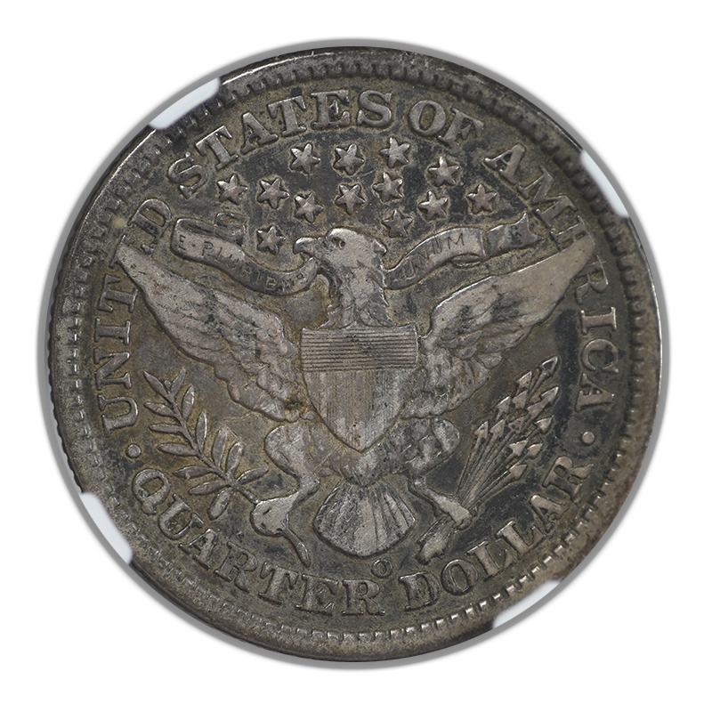 1898-O Barber Quarter 25C NGC VF20 Reverse