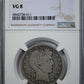 1901-S Barber Half Dollar 50C NGC VG8 Obverse Slab