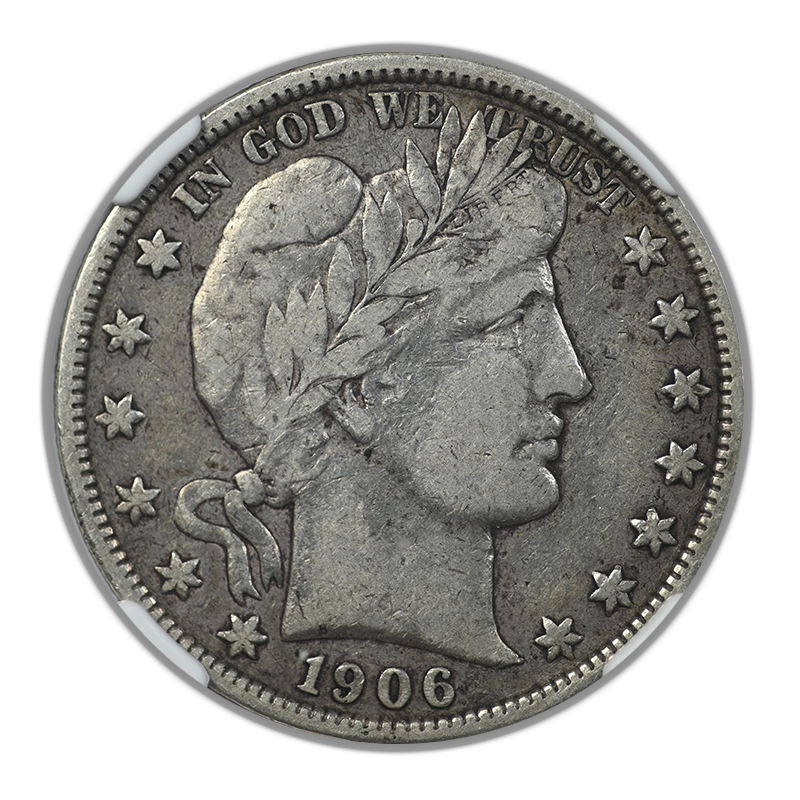 1906-S Barber Half Dollar 50C NGC F12 Obverse