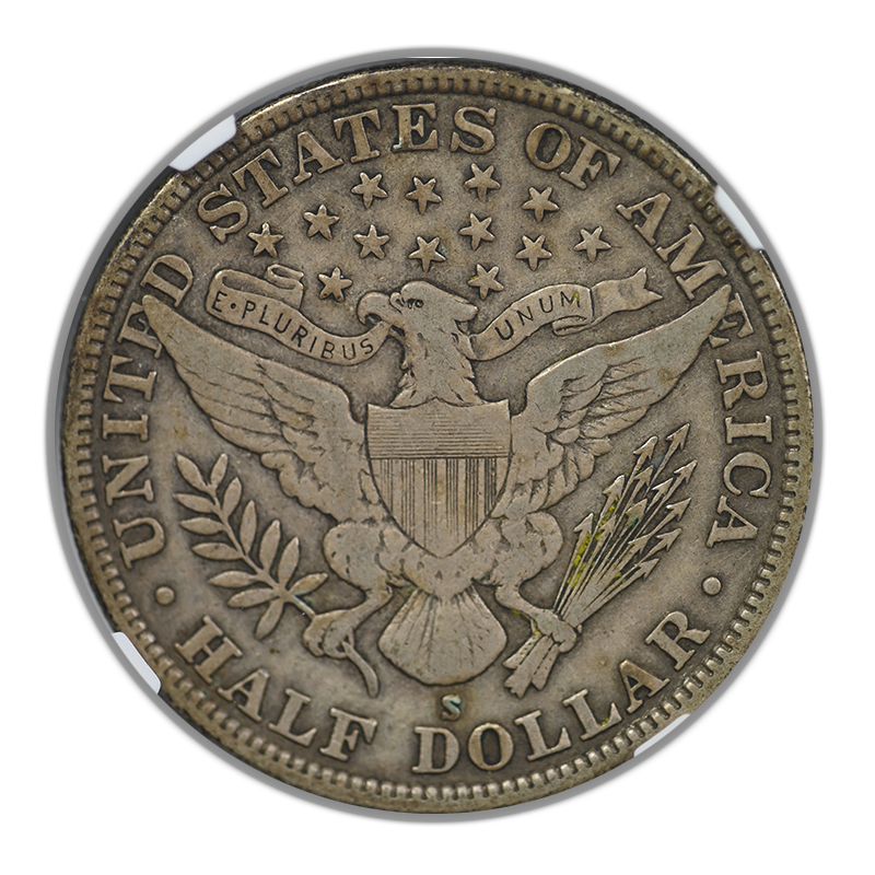 1915-S Barber Half Dollar 50C NGC VF20 Reverse