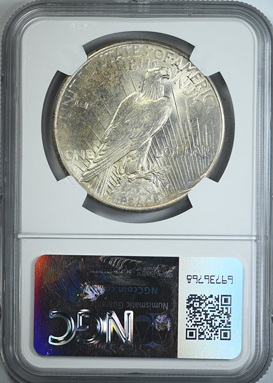 1925 Peace Dollar $1 NGC MS66 Reverse Slab