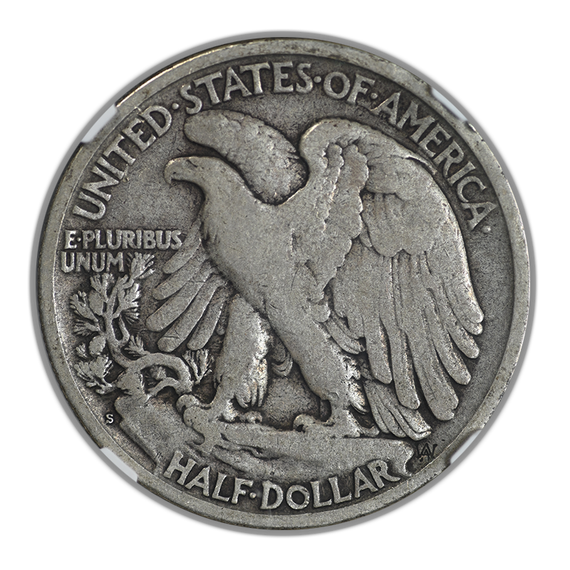 1923-S Walking Liberty Half Dollar 50C NGC F12 Reverse