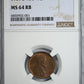 1909-S VDB Lincoln Wheat Cent 1C NGC MS64RB Obverse Slab