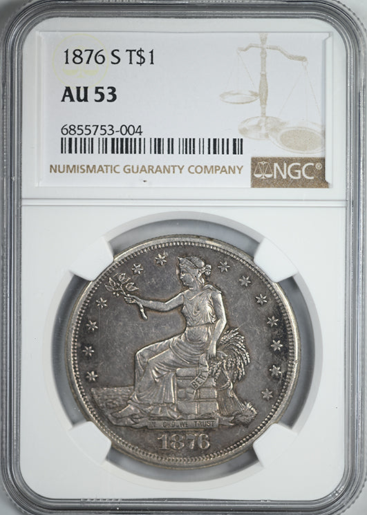 1876-S Trade Dollar T$1 NGC AU53