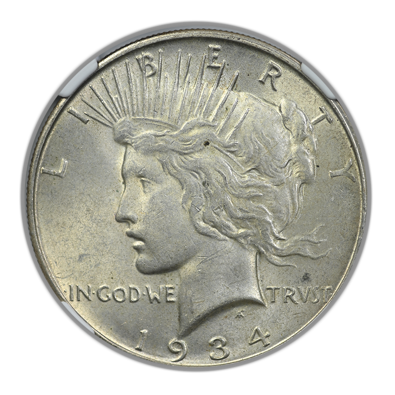 1934-D Peace Dollar $1 NGC MS61 Obverse
