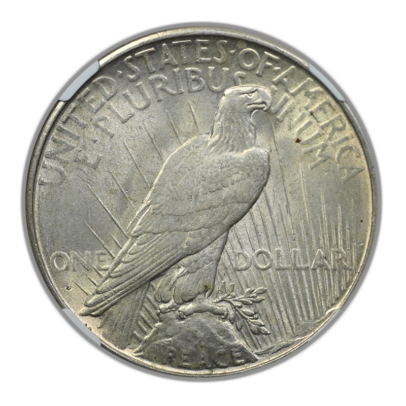 1934-D Peace Dollar $1 NGC MS61 Reverse