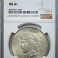 1934-D Peace Dollar $1 NGC MS61 Obverse Slab