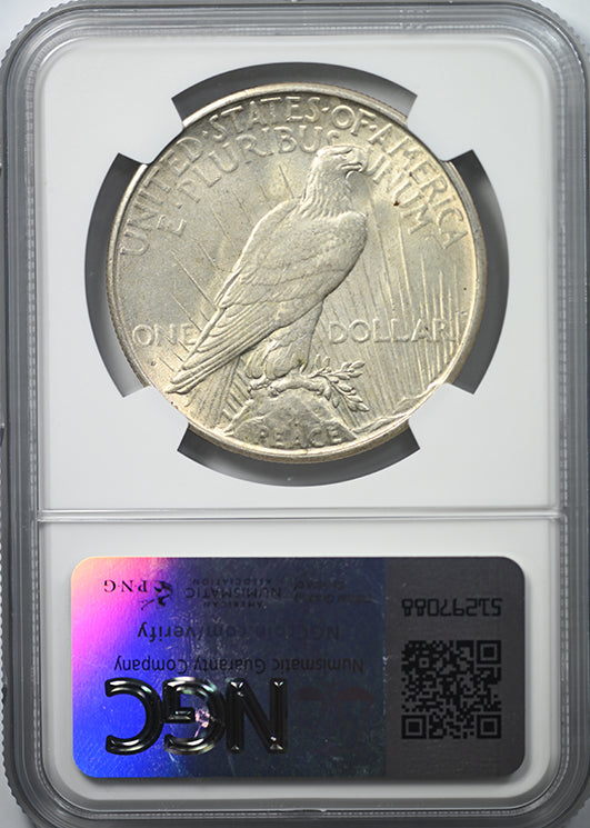 1934-D Peace Dollar $1 NGC MS61 Reverse Slab