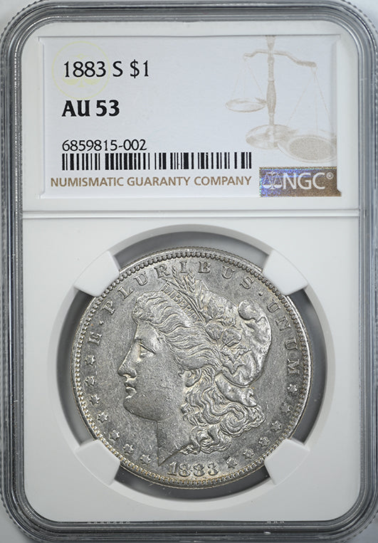 1883-S Morgan Dollar $1 NGC AU53 Obverse Slab