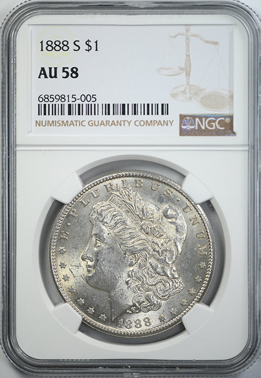 1888-S Morgan Dollar $1 NGC AU58 Obverse Slab