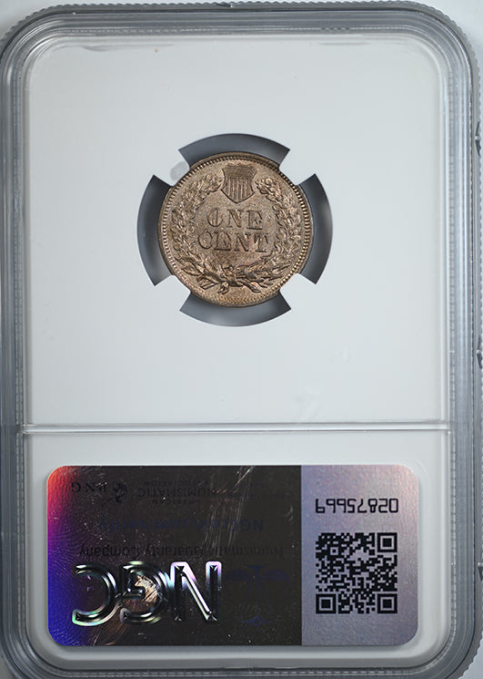 1862 Indian Head Cent 1C NGC AU58 Reverse Slab