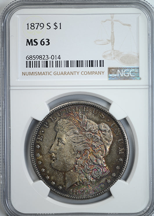 1879-S Morgan Dollar $1 NGC MS63 - TONED! Obverse Slab