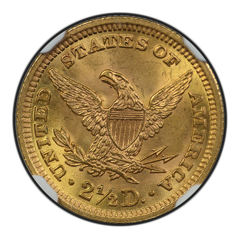 1899 Liberty Head Gold Quarter Eagle $2.50 NGC MS66 Reverse