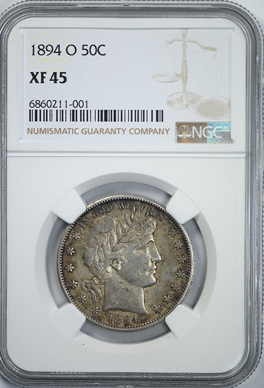 1894-O Barber Half Dollar 50C NGC XF45 Obverse Slab
